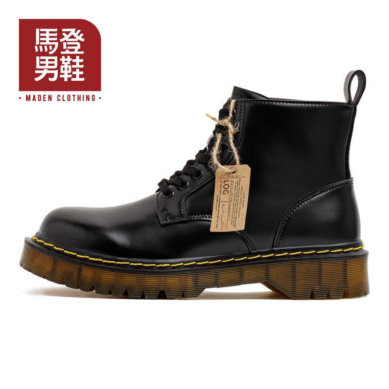 马登工装靴机车厚底黑色马丁靴男