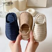 儿童秋冬纯棉布艺软布底1 3岁宝宝防滑学步鞋 静音家居室内地板拖