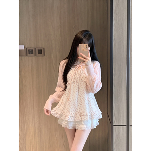 法式甜美风碎花开衫三件套女早秋季日系淑女蛋糕裙温柔少女风套装