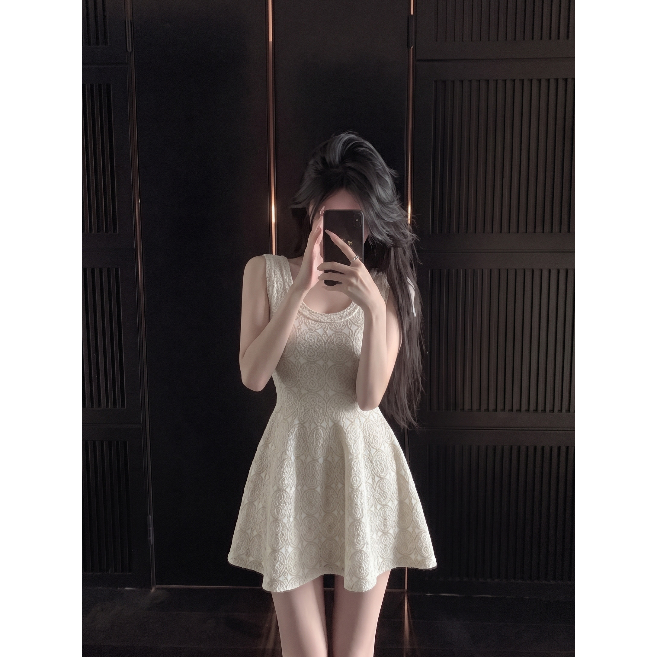 夏季矜贵千金感修身针织连衣裙女图片