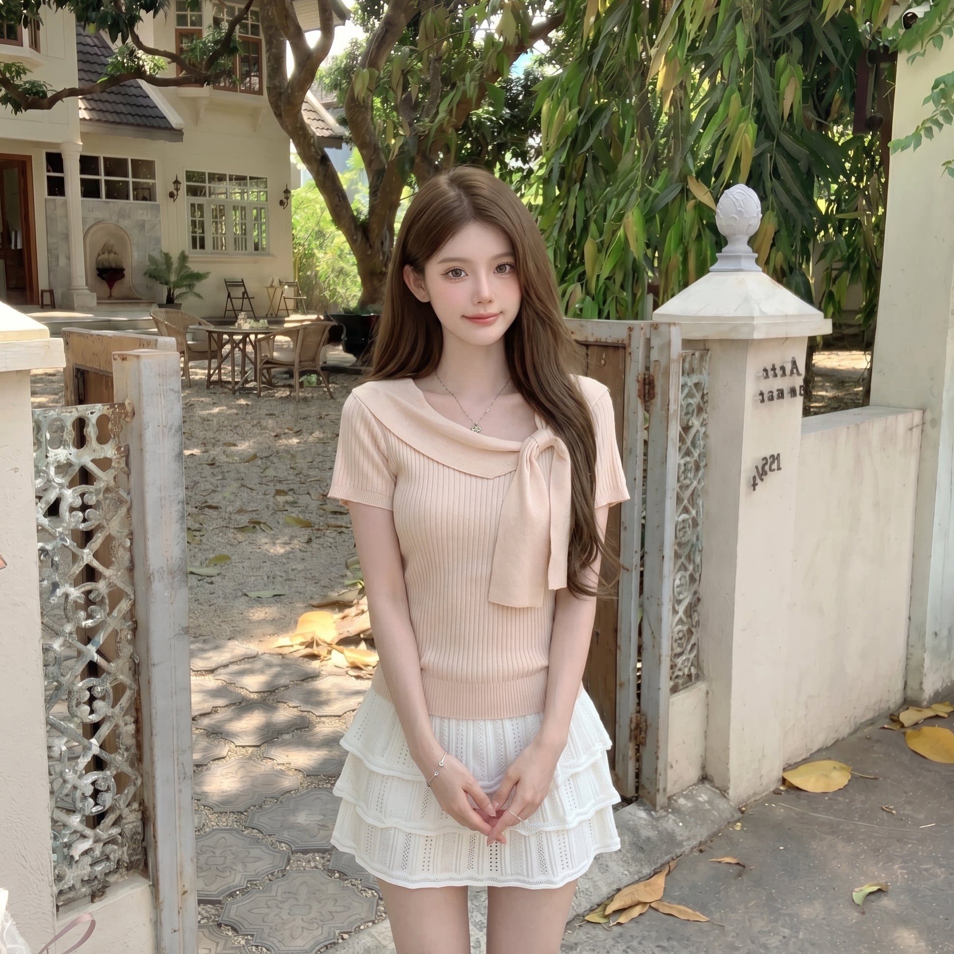 韩系温柔甜美短袖针织衫T恤女2026夏季新款修身显瘦百搭气质上衣