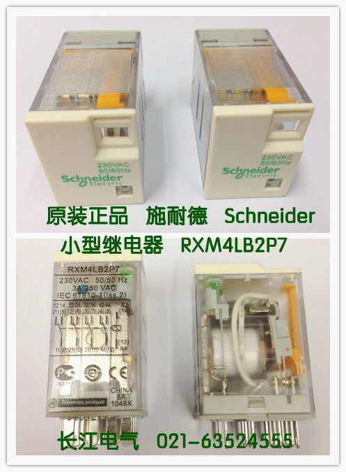 原装正品施耐德(上海) Schneider 小型继电器 RXM4LB2P7 AC230V