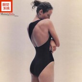 MEMORY BABY海边度假风度假性感露背紧身黑色三角连体泳衣女沙滩