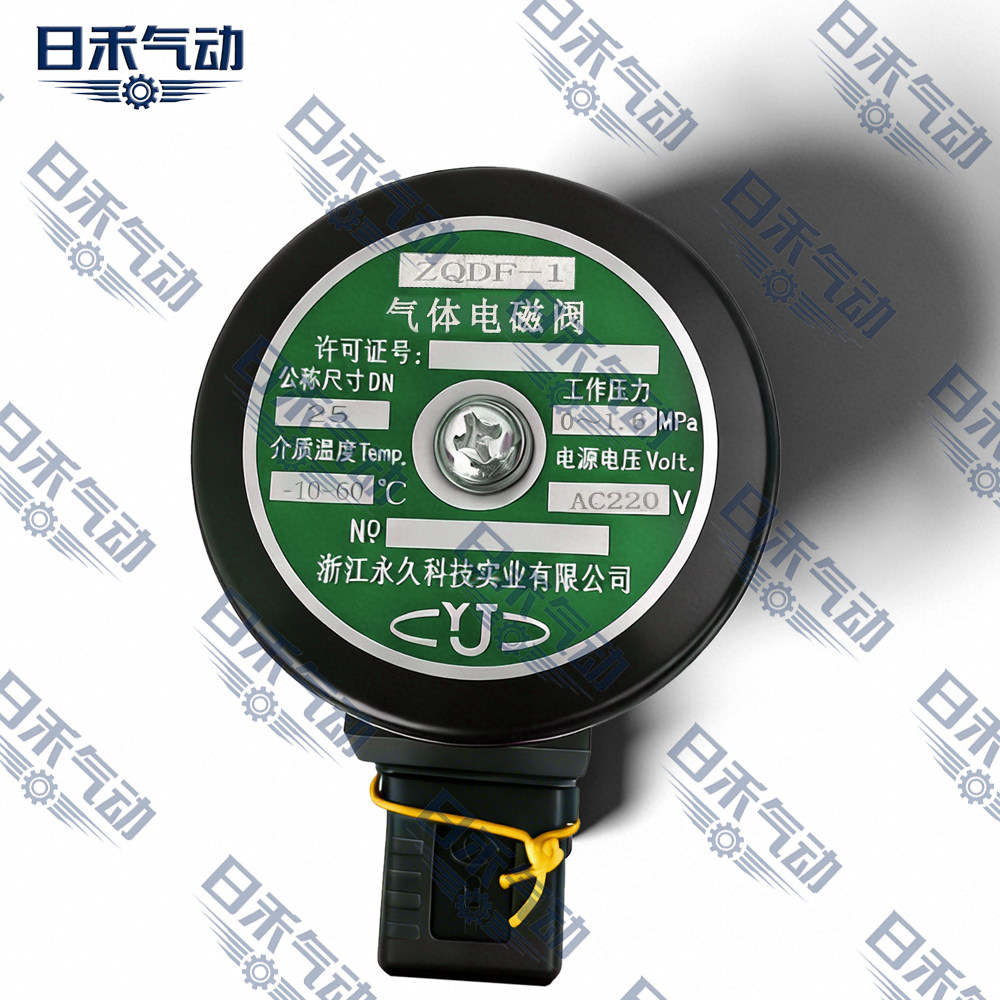 YJ浙江永久电磁阀ZQDF-1 DN25 AC220V 0~1.6MPA 60&deg;C气体用阀门