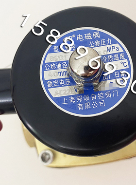 上海邦颂阀门BS12T DN40 1.0MPA AC220V 90°C常闭黄铜螺纹电磁阀
