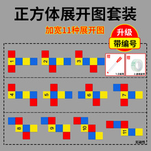 长方体和正方体展开图学具11种54种折叠纸初中几何五年级数学教具