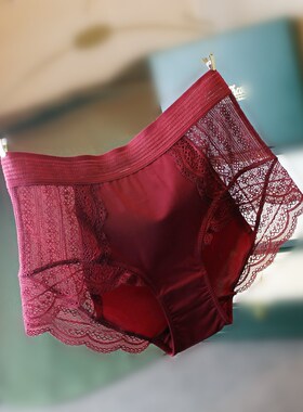 性感蕾丝高腰内裤 女士收腹提臀包臀大码三角裤头舒适透气全棉裆