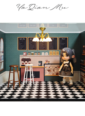 娃屋ob11场景展示盒1:12bjd微缩迷你dollhouse客厅GSC书房厨房礼