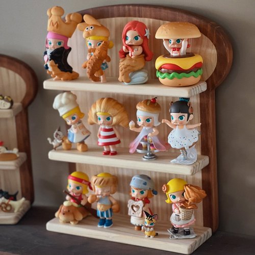 泡泡玛特木质阶梯盲盒展示架