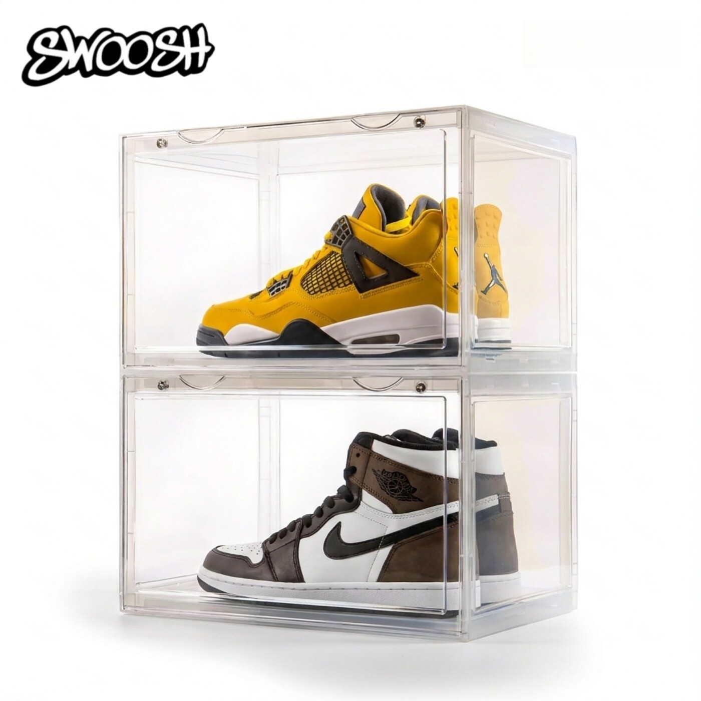 SWOOSH鞋盒收纳盒透明亚克力磁吸鞋子省空间硬塑料球鞋鞋柜墙防尘