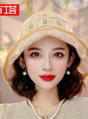 布塔轻薄苎麻透气渔夫帽子女出游防晒盆帽日系可折叠遮阳帽PT8014