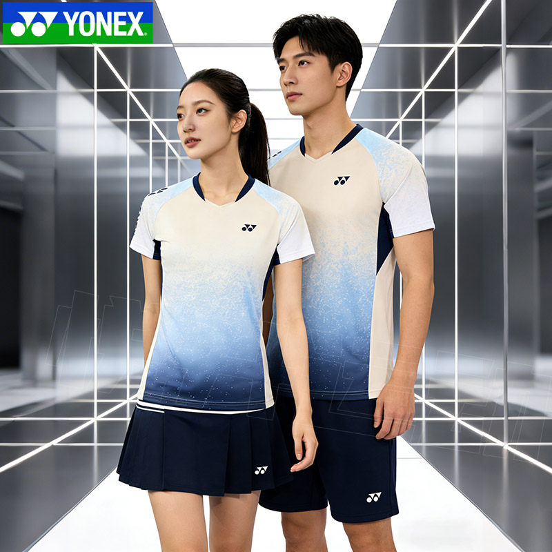 正品YONEX尤尼克斯星空羽毛球服男女短袖速干yy比赛运动服110374