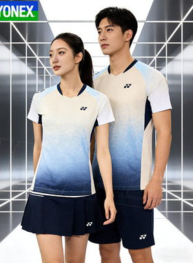 正品YONEX尤尼克斯星空羽毛球服男女短袖速干yy比赛运动服110374