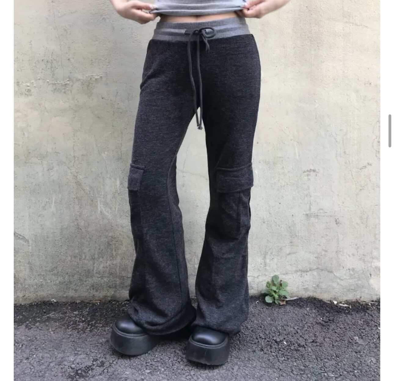 Shawne 26s春新韩国正品代购 小众侧边口袋拼色系带运动裤训练裤