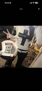 Y2K胸前十字架后侧字母圆领修身 代购 T恤 26s春新韩国正品 Shawne