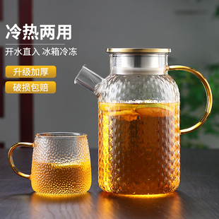 耐热玻璃水壶泡茶壶煮茶壶可加热加厚防爆凉水壶高硼硅玻璃冷水壶