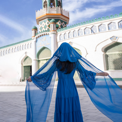 波西米亚民族风大裙摆连衣裙长裙