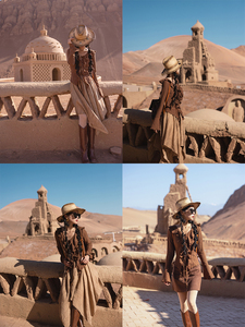 理想三旬女装波西米亚复古咖啡色V领喇叭袖针织防晒开衫外搭上衣