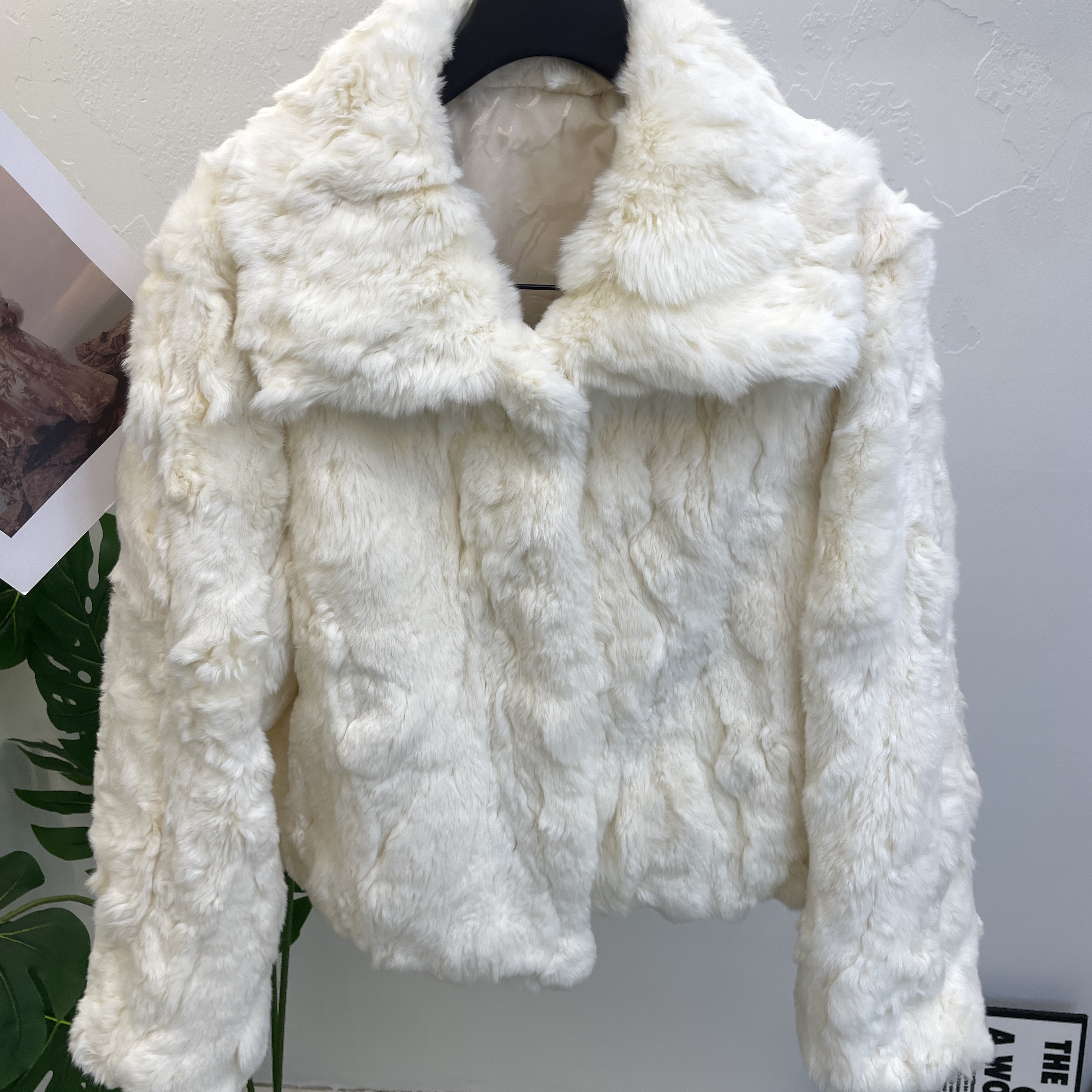 懒兔毛皮草外套女冬季短款保暖