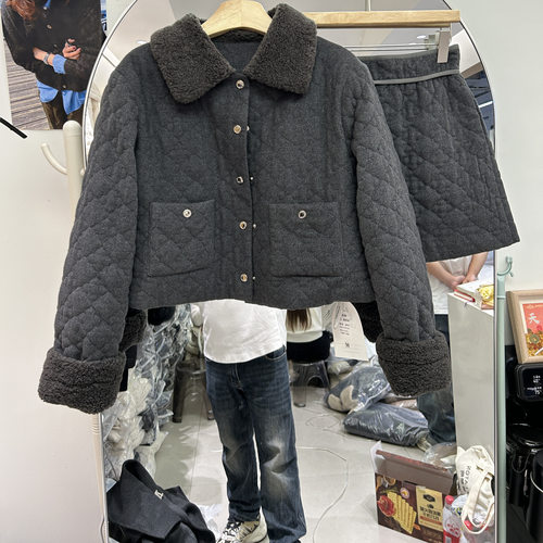 韩版翻领慵懒风两件套休闲显瘦