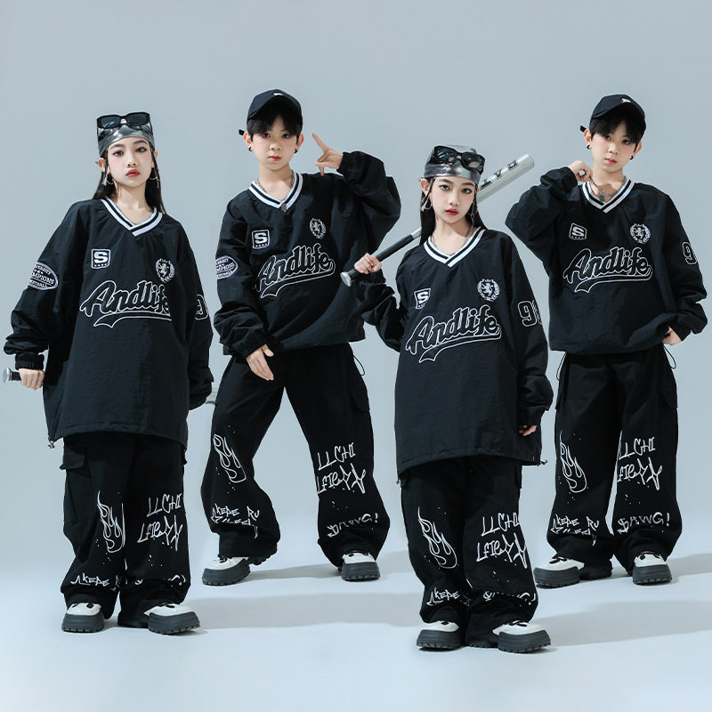 儿童街舞演出服套装秋季酷帅炸街