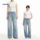 UTAOTUO「银河系列007」重工闪钻烫钻直筒牛仔裤 子 宽松显瘦阔腿裤