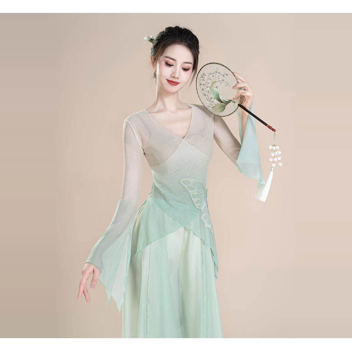 古典舞渐变身韵纱衣舞蹈演出服装功服形体服飘逸艺考套装中国风女