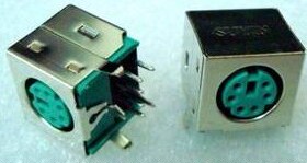 绿色 PS/2口插座 ps2母座 键盘插座 鼠标插座 插头