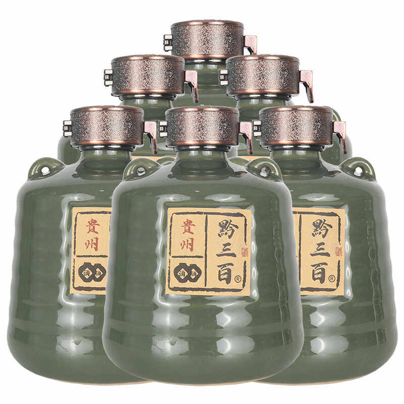 贵州白酒黔三百酱香酒53度粮食酿造老酒500mlx6瓶老土藏坛子装酒