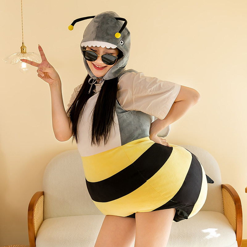 创意鲨bee鲨鱼小蜜蜂可穿戴儿童玩偶服搞笑自拍搞怪礼物毛绒玩具,玩具/童车/益智/积木/模型,毛绒/玩偶/公仔/布艺类玩具,淘宝优惠券,粉丝福利购,淘宝优惠卷
