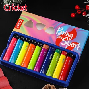 Cricket草蜢正品10支礼盒装打火机一次性砂轮创意个性火机送男友