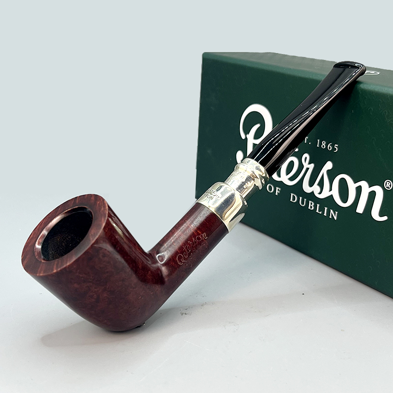 彼得森石楠木925双银圈军插烟斗