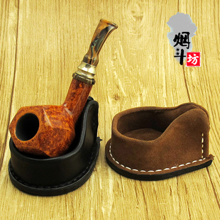 包邮 新品8deco牛皮真皮烟斗架 一位斗架 单斗架 便捷式 烟斗配件
