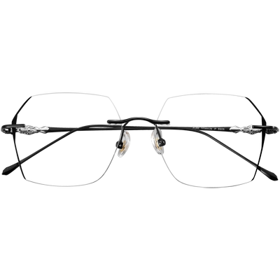 纯钛无边框近视眼镜女韩版潮