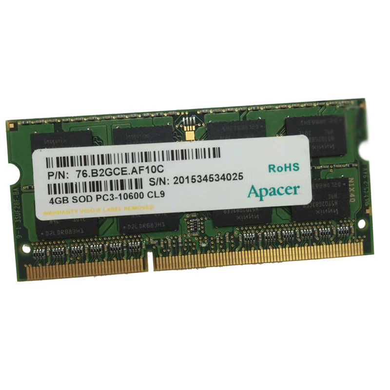 Apacer宇瞻 ddr3 1333 4GB SOD PC3-10600 76.B2GCE.AF10C 内存条