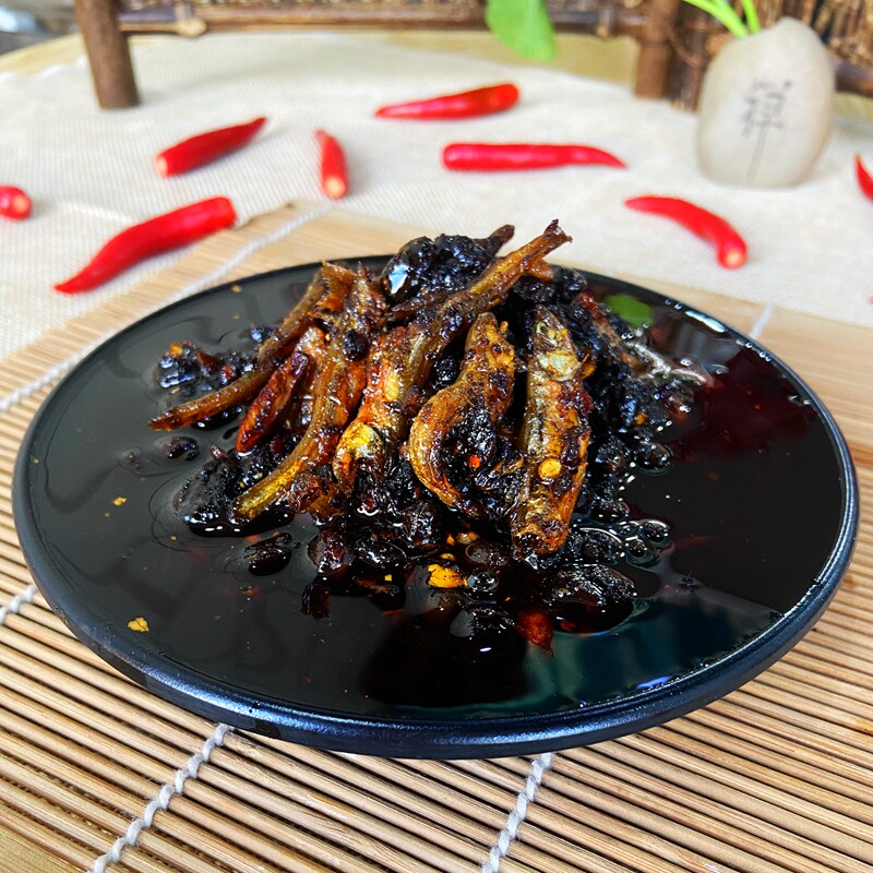 菌油鱼豆豉湖南常德澧县特产鱼豆豉油豆豉黑豆豉酱菜腌菜