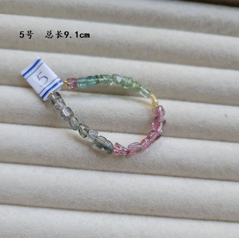 天然碧玺碎石原石 糖果色diy 散珠 一物一图 手链配件