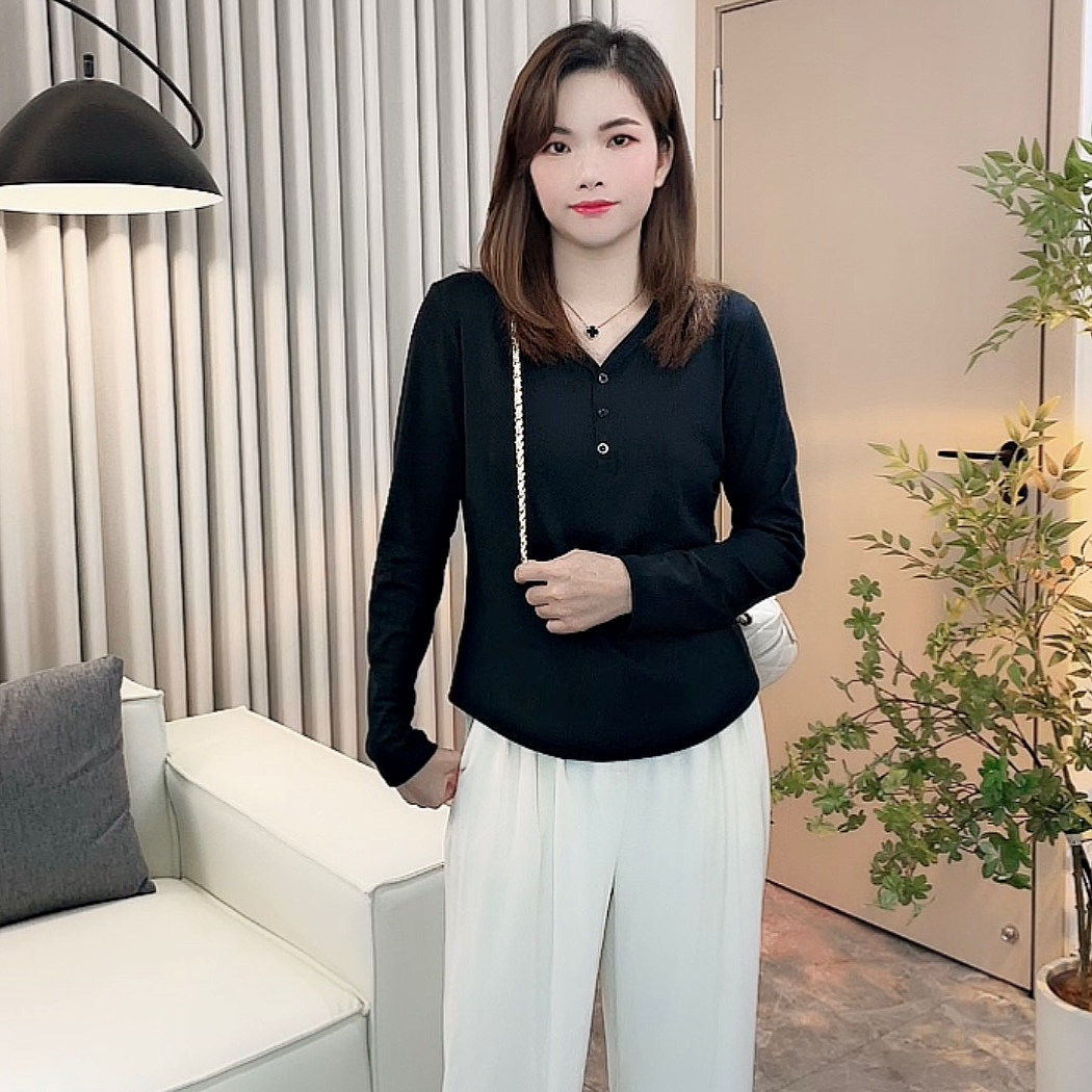 长袖简约常规简约棉料女士长袖