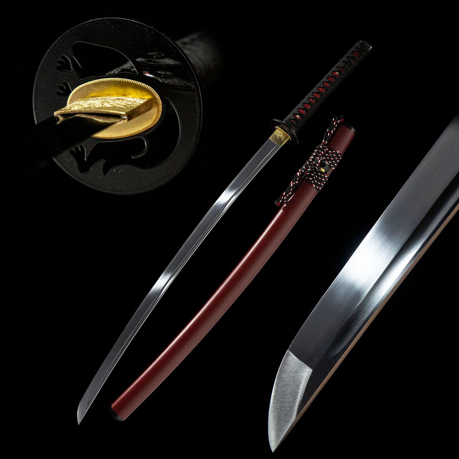 赤魔打刀龙泉市锻打锰钢日本刀