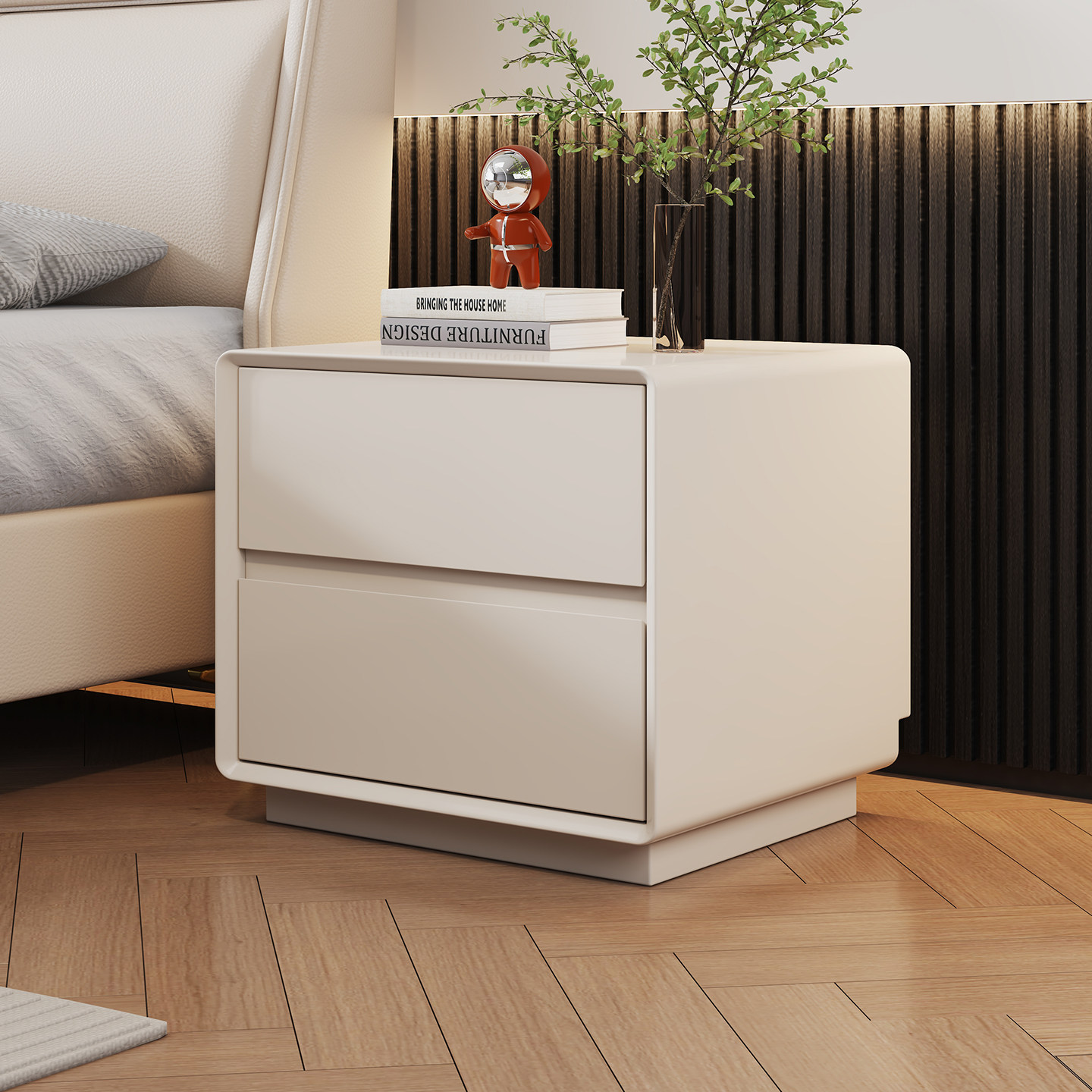 奶油风实木床头柜现代简约卧室家用小型收纳柜2025新落地款储物柜,住宅家具,床头柜,淘宝优惠券,粉丝福利购,淘宝优惠卷