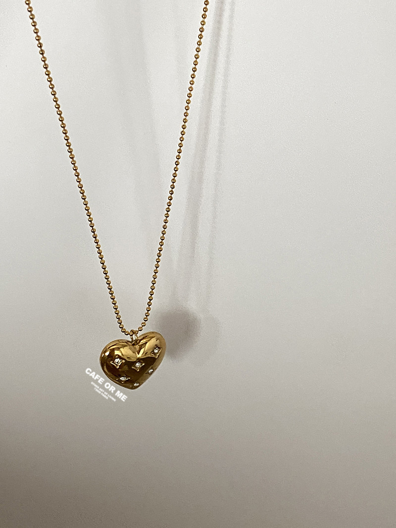 카페오르메 워킹 패션슈트  DU LOVE 다이아몬드 진주 디자인 변색되지 않는 티타늄 스틸 골드 도금 목걸이