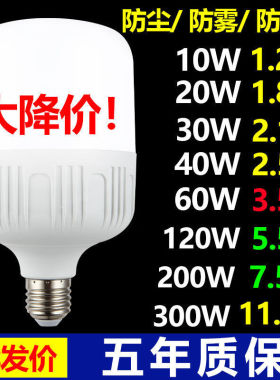 正品一级能效led灯泡节能灯超亮省电室内白光照明E27螺口厂家直