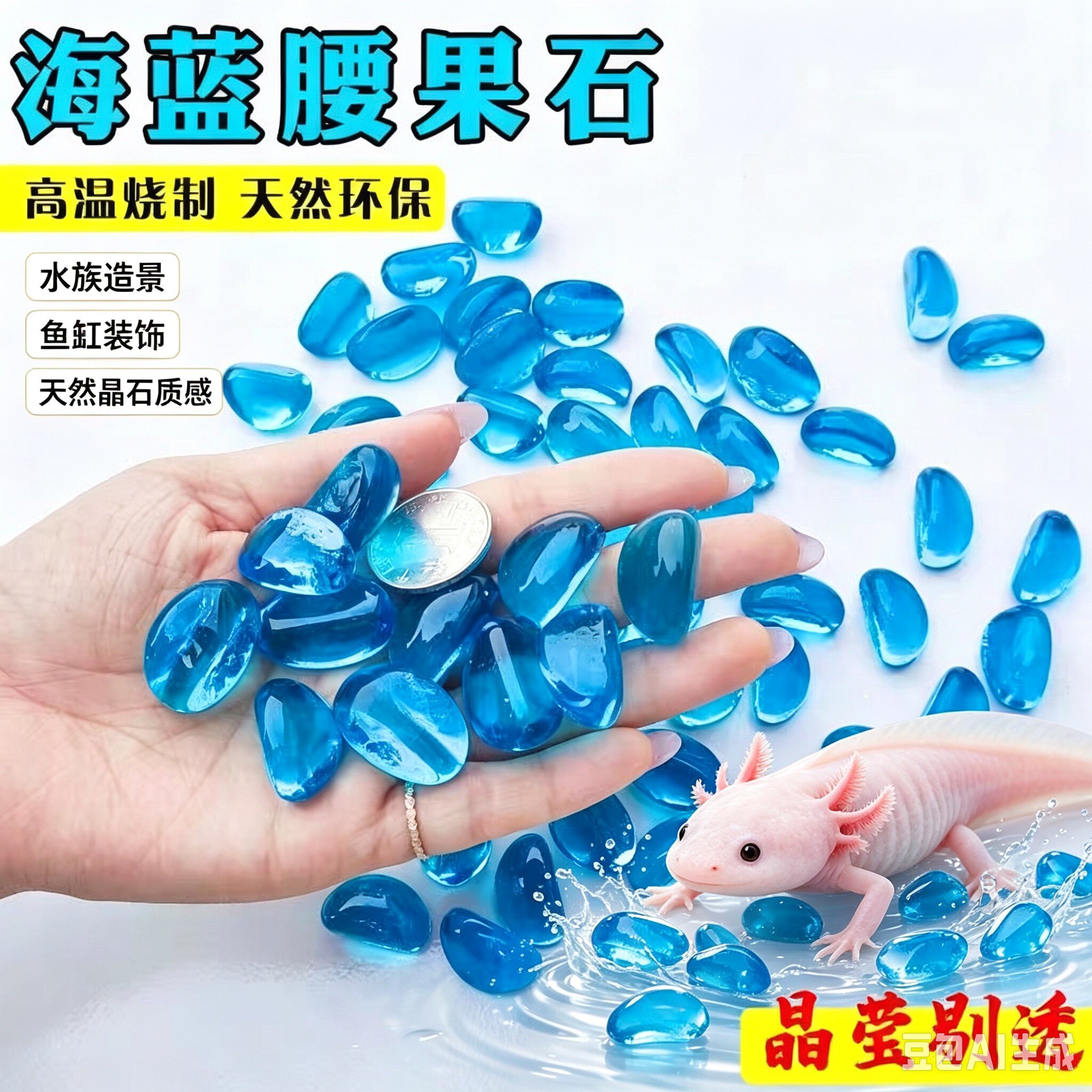 六角恐龙鱼缸底砂造景乌龟装饰