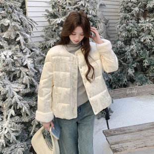 档口现货 P245 新中式 837 K349 国风刺绣圆领棉服2C233