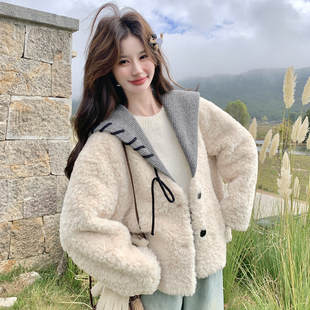 P205 2365 针织海军领毛毛外套2C115 K308 首发新款