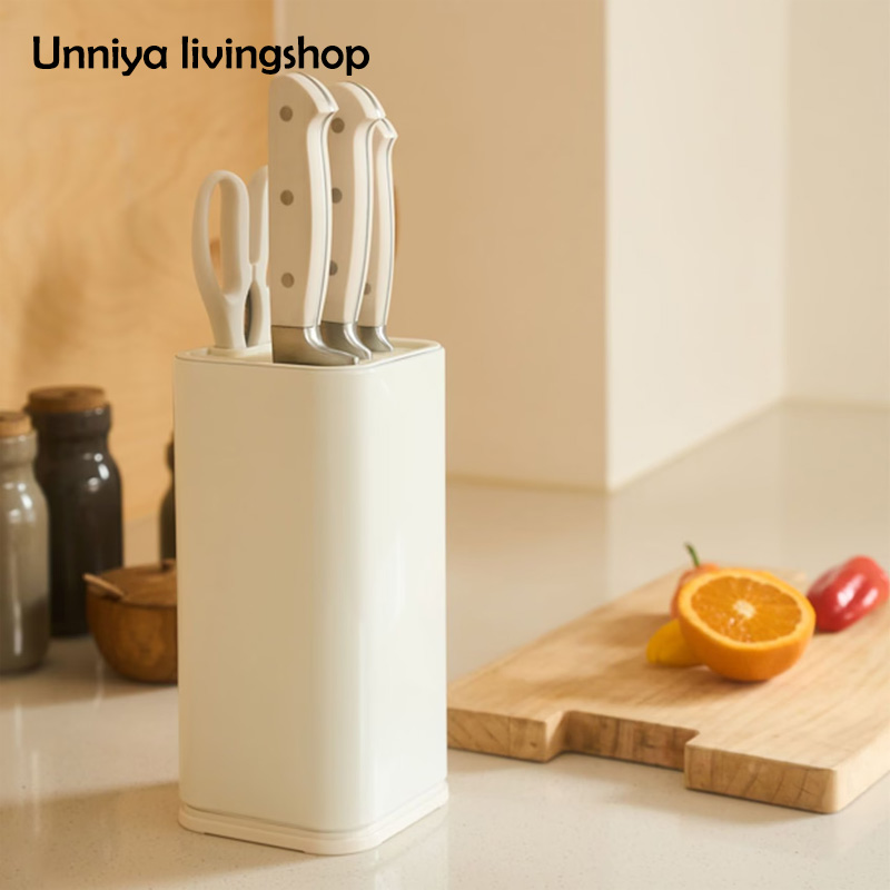 韓國進口乳白色刀具帶支架菜刀