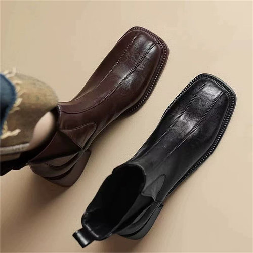 春秋瘦瘦靴切尔西女靴粗跟马丁靴