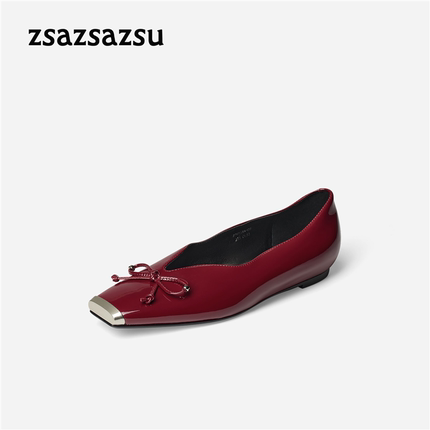 zsazsazsu莎莎苏2026秋新款芭蕾浅口单鞋新中式船鞋Z76513A-08