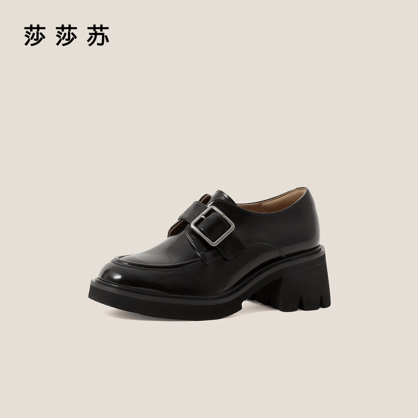 zsazsazsu莎莎苏2025秋季方扣英伦小皮鞋乐福鞋女鞋ZA65113-41/42