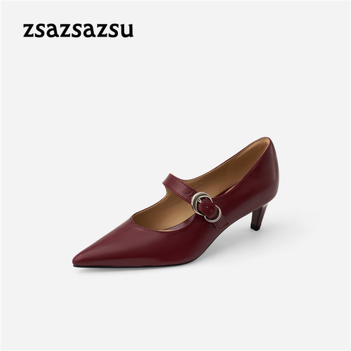 zsazsazsu莎莎苏2026秋新复古玛丽珍浅口包头高跟鞋女Z76508A-03